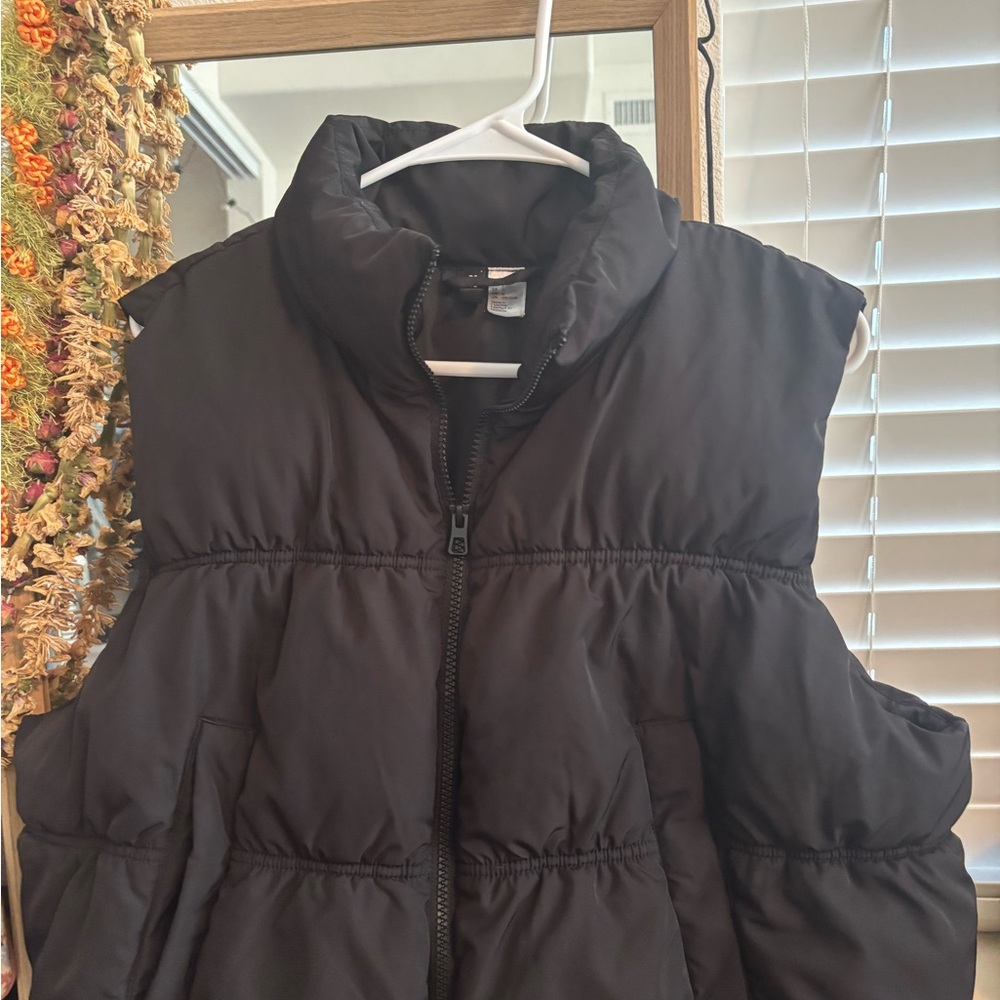 Divided Black Puffer Vest